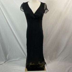Soda Blu Black Evening maxi chiffon dress Whimsigoth grunge vintage size medium